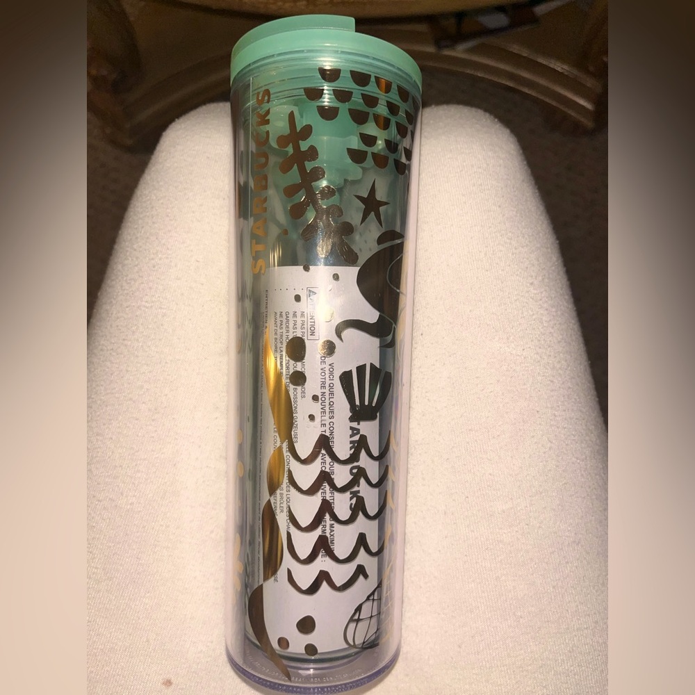 Starbucks Mermaid Scale Clear Acrylic Cold Cup Grande Tumbler, 16 fl oz